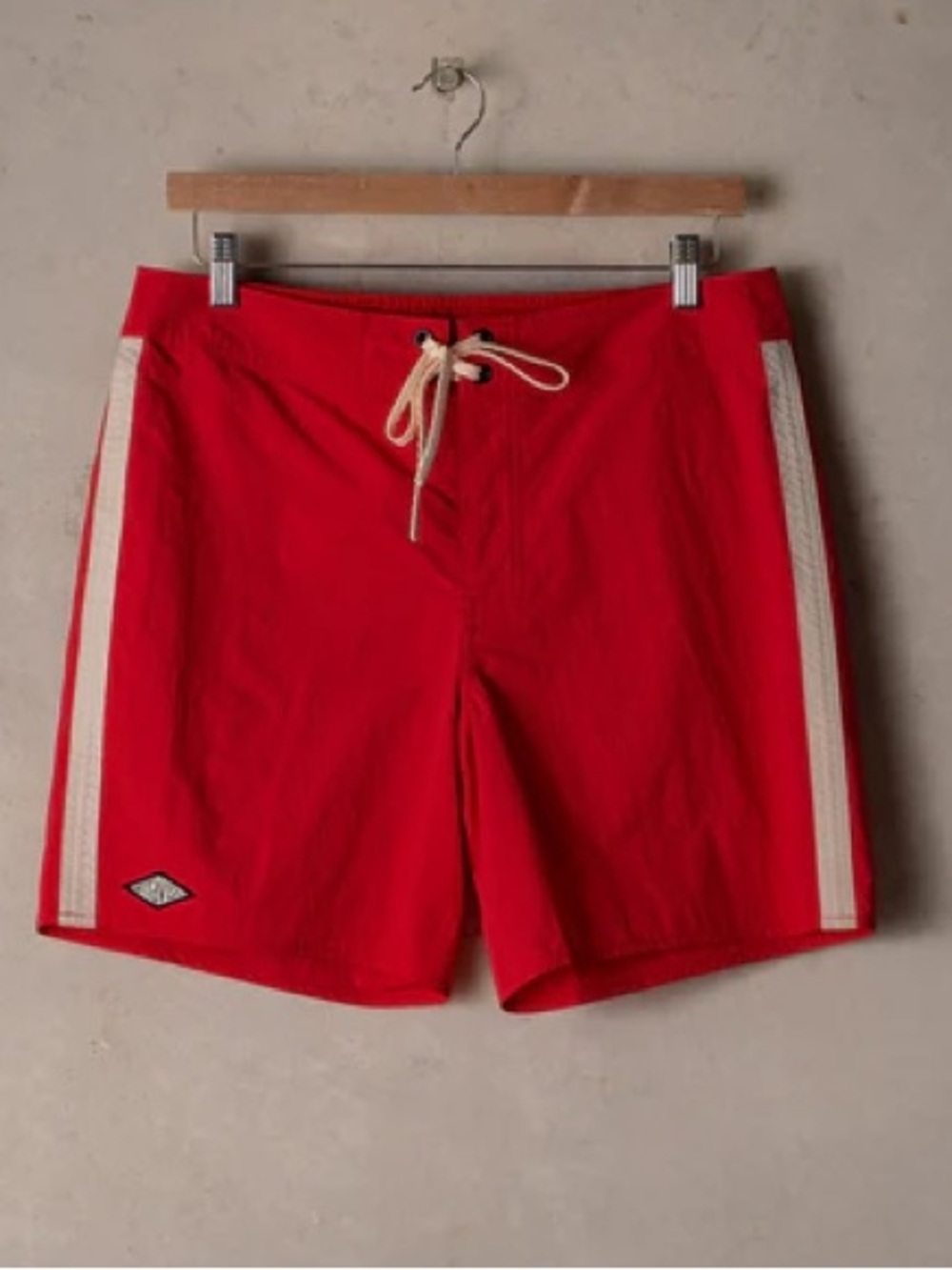 McTavish men’s Ripstop Board Shorts Swim Trunks Swim Suit Red Lifeguard beach 32